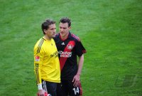 Fussball 1. Bundesliga : Torwart Rene Adler, Hanno Balitsch (v.li., Bayer 04 Leverkusen)
