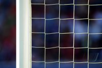 Fussball 1. Bundesliga : Das Tor mit dem Pfosten und Tornetz