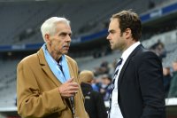 Fussball 2. Bundesliga: Praesident Dieter Schneider mit Geschaeftsfuehrer Robert Schaefer (v. li., TSV 1860 Muenchen)