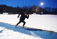 Leichtathletik; Wintertraining im Schnee: Kaderathleten der U18 der LAV Tuebingen