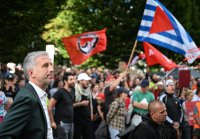 Gegendemo zum Streitgespraech OB Palmer und AfD Landesvorsitzender Frohnmaier in Tuebingen