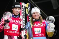 Ski Alpin Benjamin Raich (AUT) und Anja Paerson (SWE)