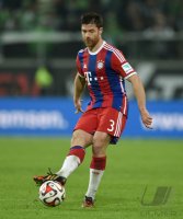 Fussball, 1. Bundesliga  Saison 2014/2015: VfL Wolfsburg - FC Bayern Muenchen