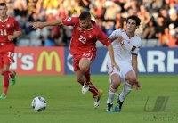 Fussball U21-EURO 2011 FINALE:  Gaetano Berardi (li, Schweiz) gegen Javi Martinez (re, Spanien)