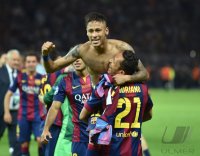 Fussball Champions League Finale 2015: JUBEL Neymar (Barca)
