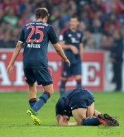 Fussball  1. Bundesliga  13/14: Bastian Schweinsteiger (FC Bayern Muenchen) und Thomas Mueller (FC Bayern Muenchen)