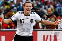 FUSSBALL WM 2010, ACHTELFINALE:  JUBEL Lukas PODOLSKI (Deutschland)
