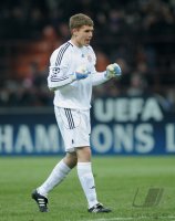 Fussball CHL  Saison 2010/2011:  JUBEL Torwart Thomas Kraft (FC Bayern Muenchen)