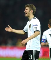 Fussball International EM 2012-Qualifikation:  Jubel Thomas MUELLER (Deutschland) )