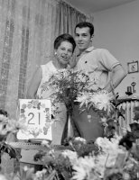 Fussball Hochzeit Beckenbauer: Beckenbauer mit Ehefrau Brigitte