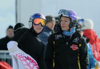 SKI Weltcup  Damen  ST.Moritz;  RIESCH (GER) und VONN (USA)