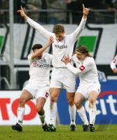 Fussball 1. Bundesliga: Moenchengladbach - Bielefeld, jubel BMG n. 1:0