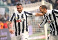 FUSSBALL SERIE A:  Simone Pepe, Giorgio Chiellini (v. li., Juventus Turin)