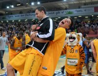 Basketball 1. Bundesliga 14/15 Hauptrunde: Walter Tigers Tuebingen - Crailsheim Merlins