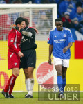 Fussball Bundesliga: Schalke - Lautern, Jubel FCK, S04 enttaeuscht