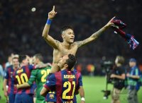 Fussball Champions League Finale 2015: JUBEL Neymar (Barca)