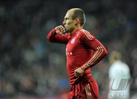 Fussball 1. Bundesliga, Saison 2011/2012:  JUBEL Arjen Robben (FC Bayern Muenchen)