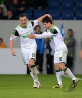 Fussball 1. Bundesliga  2012/2013:  Diego (VfL Wolfsburg) und Ivica Olic (VfL Wolfsburg)