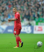 Fussball 1. Bundesliga  Saison 2011/2012: Lukas Podolski (1. FC Koeln) enttaeuscht
