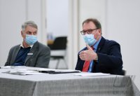 Pressekonferenz im Impfzentrum Paul Horn Arena Tuebingen