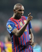 FUSSBALL International  COPA DEL REY  11/12: JUBEL nach dem TOR zum 1:2 durch Eric Abidal (Barca)