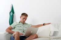 Fussball 1. Bundesliga, Saison 2012/2013, Werder Bremen: Nils Petersen im exklusiven Pressefoto ULMER Fotoshooting
