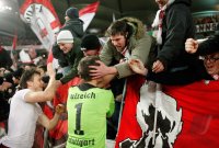 FUSSBALL  DFB Pokal 11/12  Achtelfinale: JUBEL Torwart Sven Ulreich (VfB Stuttgart)