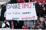 Fussball 1. Bundesliga: Stuttgart - Kaiserslautern, Stuttgart Fans danken Tim