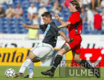 Fussball Bundesliga: Hannover 96 - 1860 Muenchen, Zweikampf