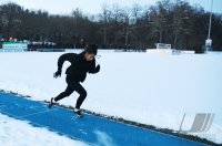 Leichtathletik; Wintertraining im Schnee: Kaderathleten der U18 der LAV Tuebingen