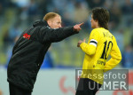 Fussball 1. Bundesliga: 1860 Muenchen - Dortmund, Sammer mit Anweisungen fuer Rosicky
