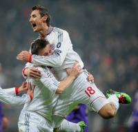 FUSSBALL  International CHL 09/10 : JUBEL KLOSE (FC Bayern  Muenchen)