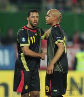 Fussball Nationalmannschaft :  Moussa Demb (links) und Marvin Ogunjimi (rechts beide BEL)