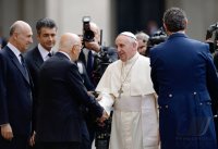 Rom, Staatschef Napolitano (Italien) empfaengt Papst Franziskus