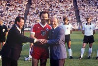 Fussball Deutsche Nationalmannschaft - HSV:  Walter, Beckenbauer, Seeler