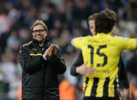 FUSSBALL INTERNATIONAL CHL HALBFINALE 12/13: SCHLUSSJUBEL Borussia Dortmund Trainer Juergen Klopp