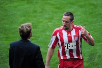 Fussball 1. Bundesliga :  Trainer Andries Jonker mit Franck Ribery (v. li., FC Bayern Muenchen)