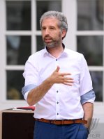 Tuebingen; Einweihung Spielplatz Metzgergasse durch Oberbuergermeister Boris Palmer (Die Gruenen)