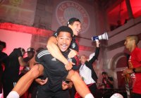 Fussball CHL FINALE 19/20 in Lissabon: Sieger FC Bayern Muenchen, Hotel-Party