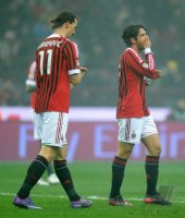 FUSSBALL International SERIE A 2011/2012:  Zlatan Ibrahimovic (AC Mailand) und Pato (AC Mailand)