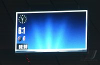 Fussball CHL&Atilde; Saison 12/13:   Die Anzeigentafel in der Allianz Arena mit dem Ergebnis 6:1