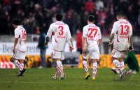 Fussball 1. Bundesliga : (v.li.) VfB Enttaeuscht mit Mauro Camoranesi, Cristian Molinaro , Stefano Celozzi, Timo Gebhart