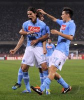 FUSSBALL SERIE A:  JUBEL Cavani , Hamsik Marek (v. li., Napoli)