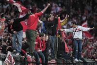 FUSSBALL International CHL 09/10: Bayern Fans auf dem Zaun in der ALLIANZ ARENA