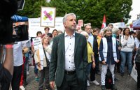 Gegendemo zum Streitgespraech OB Palmer und AfD Landesvorsitzender Frohnmaier in Tuebingen