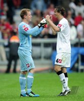 Fussball 1. Bundesliga, Saison 2011/2012:  JUBEL Marc Andre ter Stegen , Roel Brouwers (v. li, Borussia Moenchengladbach)