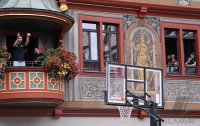 Basketball 1. Bundesliga 19/20  Teamvorstellung Walter Tigers Tuebingen auf dem Rathausbalkon