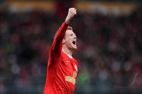 1. Fussball Bundesliga: Jubel nach dem Tor zum 1:0  Andre Schuerrle (1. FSV Mainz 05)