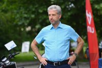 Oberbuergermeister Boris Palmer (Die Gruenen) besucht die Firma BLUEmobility