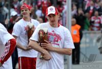 Fussball 1. Bundesliga: Miroslav Klose (FCB) mit Bier